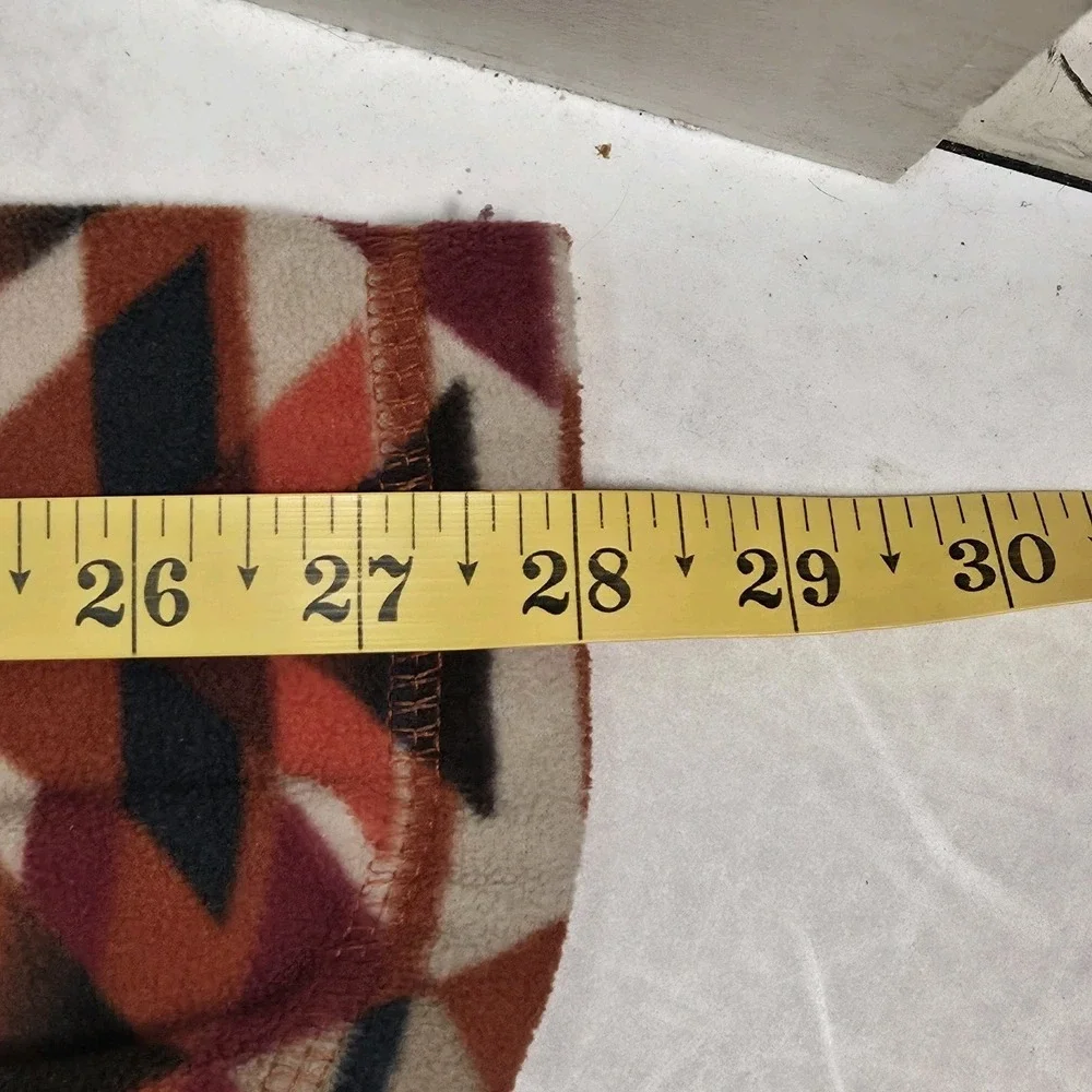 Eddie Bauer Mens Quest 1/4 Zip Fleece Aztec Geometric Southwestern XLT Orange